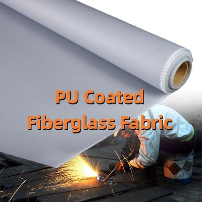 Double-Sided PU Coated Fiberglass Fabric 460 g/sqm 0.41 mm Fireproof Thermal Insulation for Industrial Use