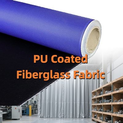 High Strength PU Coated Fiberglass Fabric 460 g/sqm 0.41 mm Fireproof Fiberglass Cloth