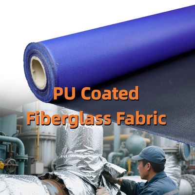 Chemical Resistant PU Coated Fiberglass Fabric 460 g/sqm 0.41 mm Industrial Fiberglass Fabric