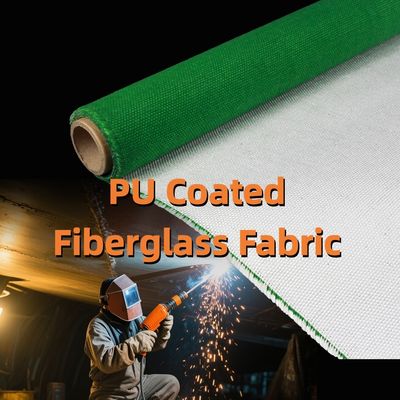 High Silica Coated E-Glass PU Coated Fiberglass Fabric with 1m to 1.55m Width for Fireproof Applications