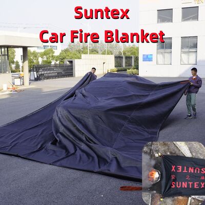 Couverture anti-incendie pour voiture Suntex avec déploiement facile et utilisation par deux personnes dans un compartiment de rangement pratique