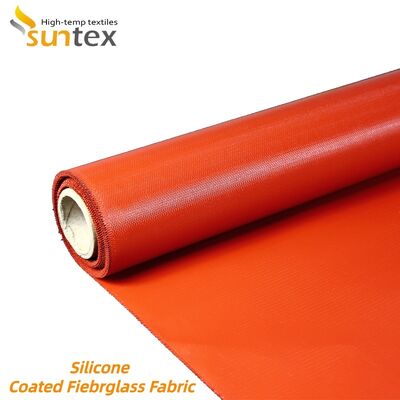 Double Side Silicone Rubber Coated Fiberglass Fabric - Fireproof and 850g/m2 High Silica Fiberglass Cloth