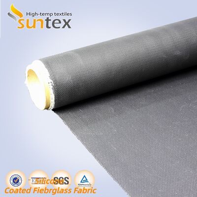 850g/m2 Fireproof Heat Resistant Silicone Coated Fiberglass Fabric High Silica Fiberglass Cloth