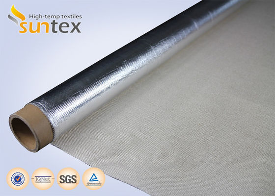 0.4mm 550°C Isolation réfléchissante à la chaleur Tissu en fibre de verre ¥ SUNTEX enduit en aluminium