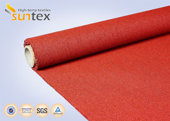 Tissu en fibre de verre de silicone rouge 960 g/m2, matériau isolant contre la chaleur et le froid
