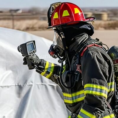 Couverture anti-feu grise pour véhicule électrique avec résistance thermique de 550℃/1000℃ et privation d'oxygène pour la protection des foyers