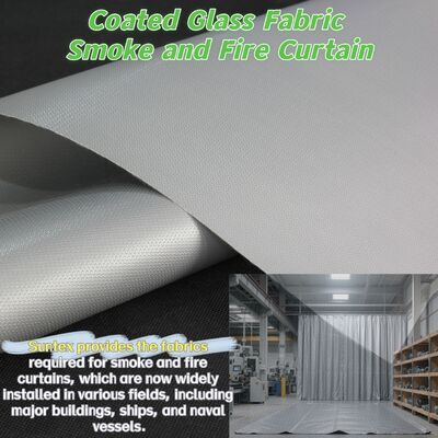 Tissu de rideau coupe-feu certifié EN-13501 avec résistance à la température de 550°C et enduit de silicone pour la protection incendie