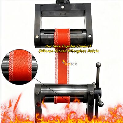 Tissu en fibre de verre enduit de silicone ignifuge personnalisé en gros, résistant à la chaleur, 850g/m2