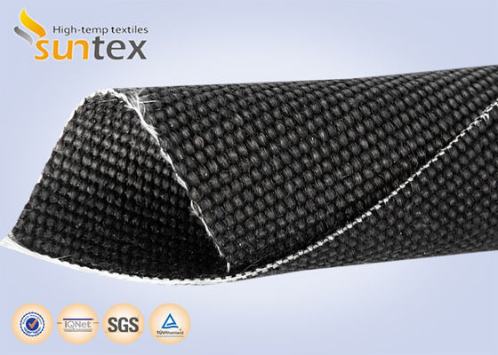 Stainless Steel Wire Reinforced 0.8mm Black PU Coated Intumescent Fabric for Fire Barrier Applications