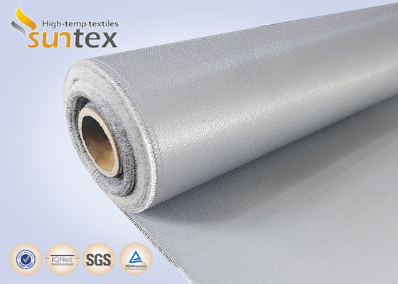 Tissu en fibre de verre gris recouvert de silicone à double face, isolant et rideau ignifuge
