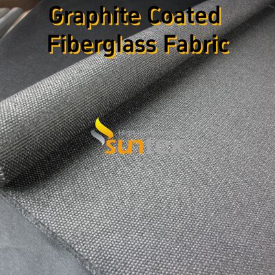 Graphite Coated High Temperature Fiberglass Cloth with 750℃ Resistance and 28.82oz/sqy Weight for Fire Curtains and Welding Blankets