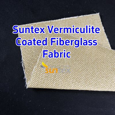 750℃ Temperature Resistance 1070gsm Heavy Weight Vermiculite Coated High Silica Fiberglass Fabric with Excellent Abrasion Resistance for Welding Blankets