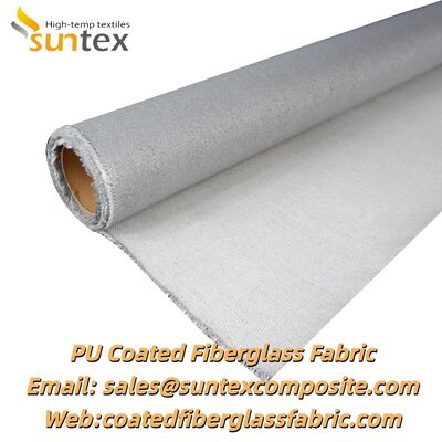 Résistance à haute température Tissu en fibre de verre enduit en PU à 550°C Résistance à la température du tissu de base et bonne résistance à l'abrasion pour les rideaux ignifuges