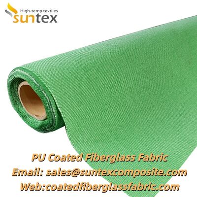 Fire Resistant Cloth PU Coated Fiberglass Fabric with 550℃ Temperature Resistance and Silver Grey Color