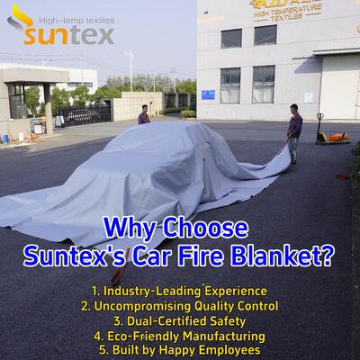 100% Fiberglass EV Car Fire Blanket with 550℃/1000℃ Thermal Resistance and Oxygen Deprivation for Fire Safety