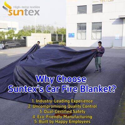 550℃/1000℃ Thermal Resistance Gray EV Car Fire Blanket with Oxygen Deprivation for Fire Pit Mat