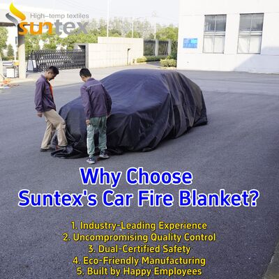 550℃/1000℃ Thermal Resistance Gray EV Car Fire Blanket with Oxygen Deprivation for Fire Pit Mat
