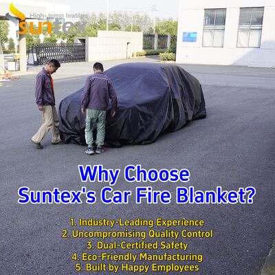 550°C/1000°C Résistance thermique Couverture incendie pour véhicule électrique automobile gris avec déficit d'oxygène pour tapis de puits de feu