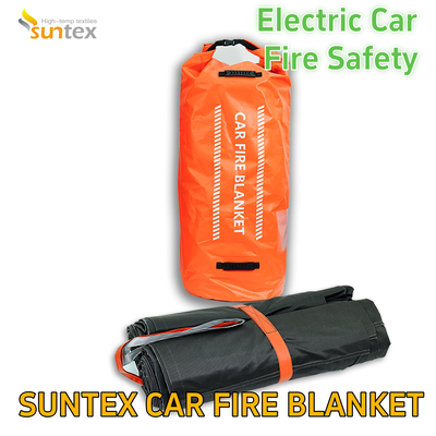 OEM Durable Fiberglass Fire Escape Blanket for EV Cars 550C Heat Resistant Silicone Coated
