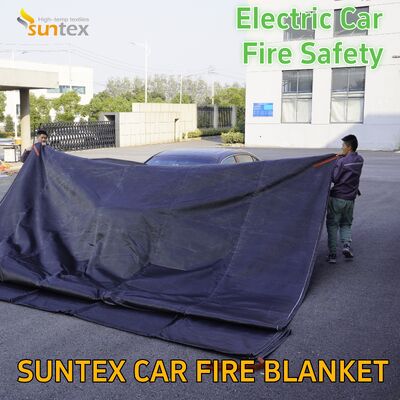 Couverture d'incendie en fibre de verre durable pour véhicules électriques 550C en silicone revêtu de chaleur