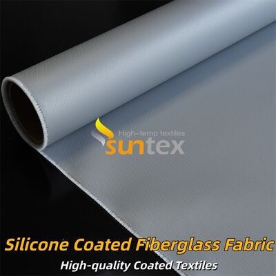 Durable Double Sided Grey Color Silicone Coated Fiberglass Fabric with Temperature Resistance -50°C to 500°C for Industrial Insulation and Fire Retardant Applications