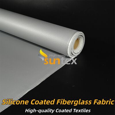 Tissu en fibre de verre recouvert de silicone ignifuge Tissu de rideau gris double face pour l'isolation thermique et la sécurité industrielle