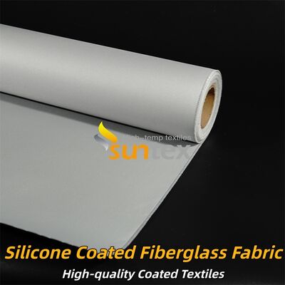 Tissu en fibre de verre recouvert de silicone de couleur grise à double face durable, résistant aux températures de -50°C à 500°C pour l'isolation industrielle et les applications ignifuges