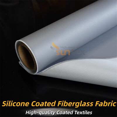 Tissu en fibre de verre recouvert de silicone de couleur grise résistant au feu à double face conçu pour l'isolation industrielle