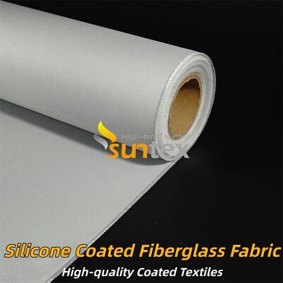 Matériau de rideau de couleur grise double face en tissu de fibre de verre enduit de silicone ignifuge durable pour les applications d'isolation thermique