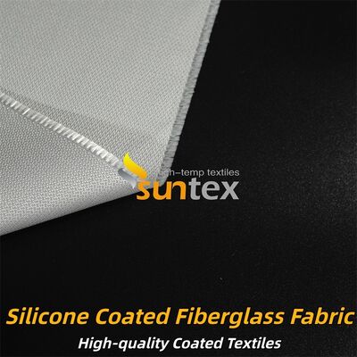 Industrial Grade Double Sided Grey Color Silicone Coated Fiberglass Fabric 400 g/sqm for Fire Retardant and Insulation