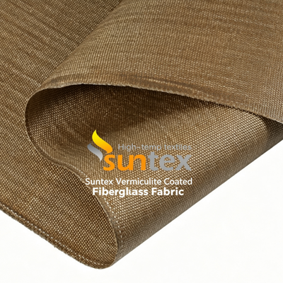High Temperature Resistant Fabrics Vermiculite Coated Fiberglass Fabric For Expansion Joints