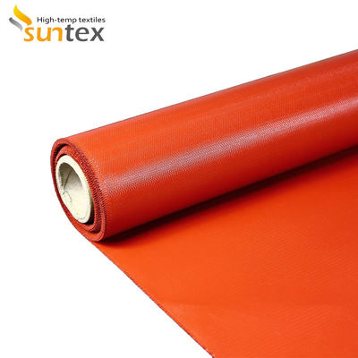 Tissu enduit de silicone rouge de la fibre de verre 580g pour des couvertures de la chaleur de moteur