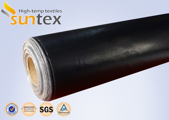 PTFE antistatique noir a enduit le tissu de fibre de verre pour le ralentissement de la poussière
